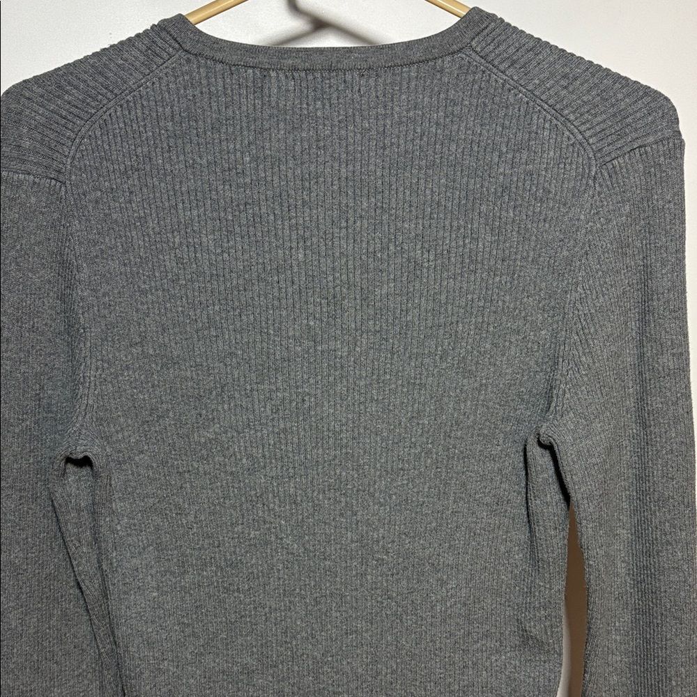 Moda International Gray Ribbed Henley Top - Picture 6 of 7